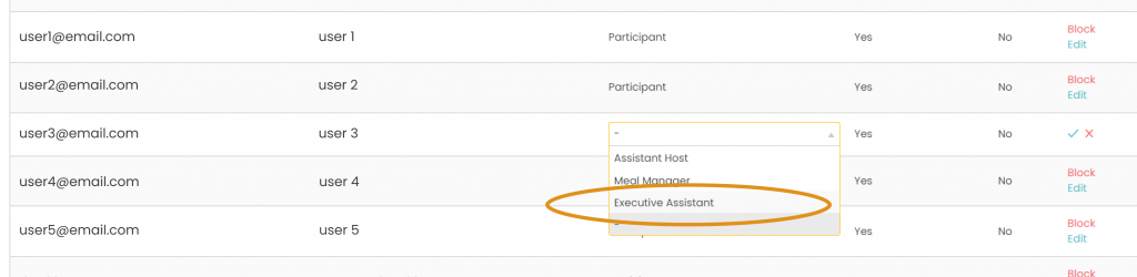 Assigning Executive Assistant permission to user in group